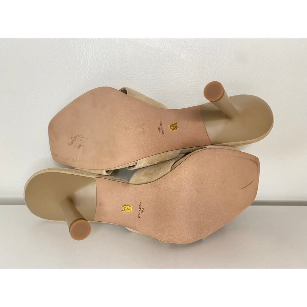 New Veronica Beard Alsea Sandal In Sand Suede 11 cream beige suede heels - Picture 9 of 10